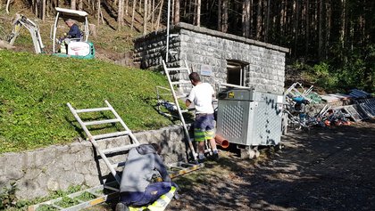 Derzeit finden beim Hochbehälter Halde Sanierungsarbeiten statt.