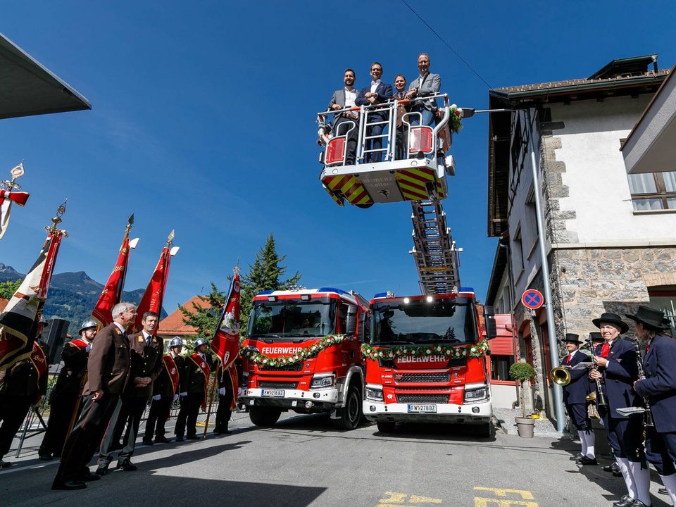 Mit der neuen Drehleiter geht es für die Feuerwehr Bludenz bei Einsätzen künftig hoch hinaus.